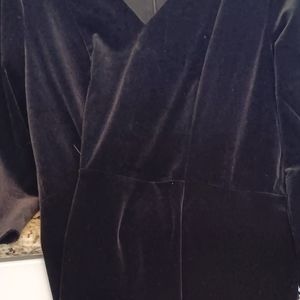 Dress black velvet sz 10 Lands end